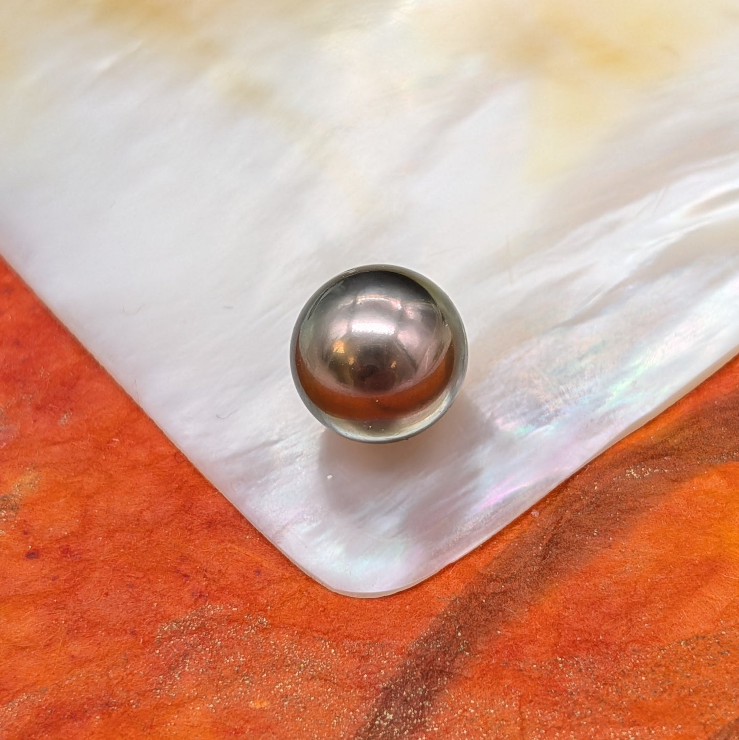 11mm AAA Tahitian Pearl — Peacock, Rose & Gold Overtones | Goldsmith Ring Stone