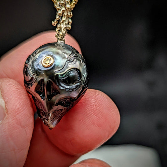Rebel Skull | 18 mm Tahitian Pearl Pendant (Copy)