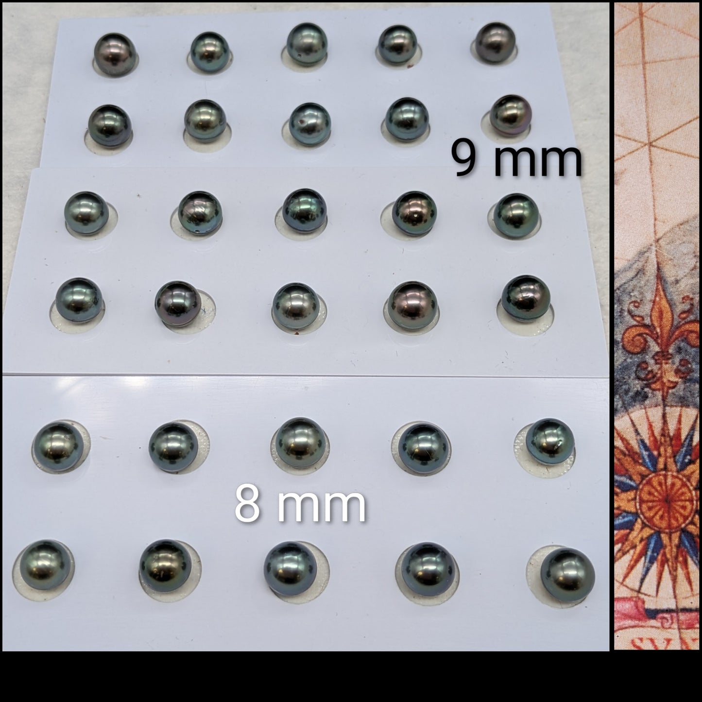 Tahitian Round Pairs 8&9 mm
