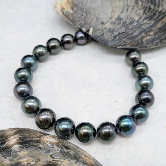 Custom Tahitian black pearl bracelet