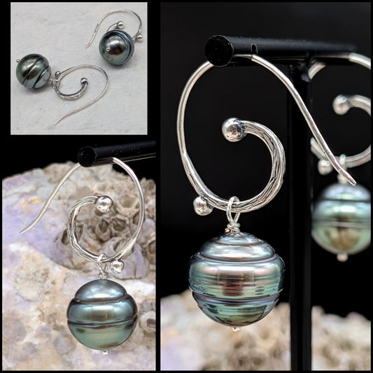 Blue Pearl Boho Earrings