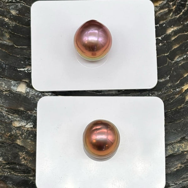 Pink peacock & Peacock gold 12 mm