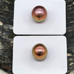 Pink peacock & Peacock gold 12 mm