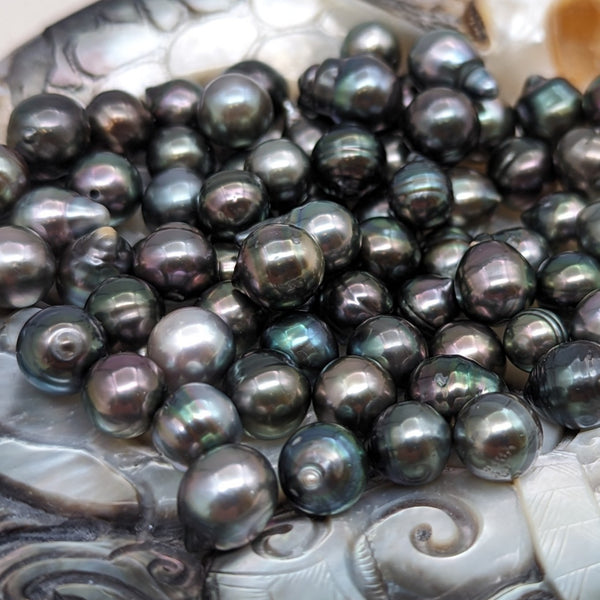Circled pearls AB multicolor Dark 8-9 mm