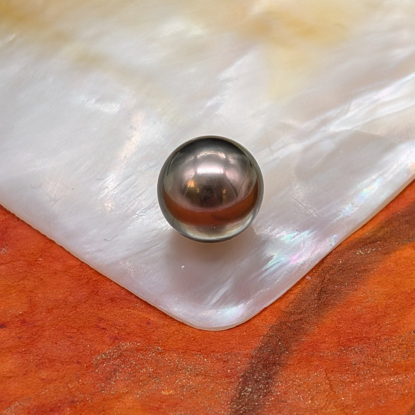 11mm AAA Tahitian Pearl — Peacock, Rose & Gold Overtones | Goldsmith Ring Stone