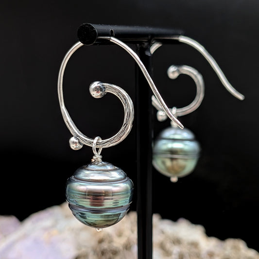 Blue Pearl Boho Earrings