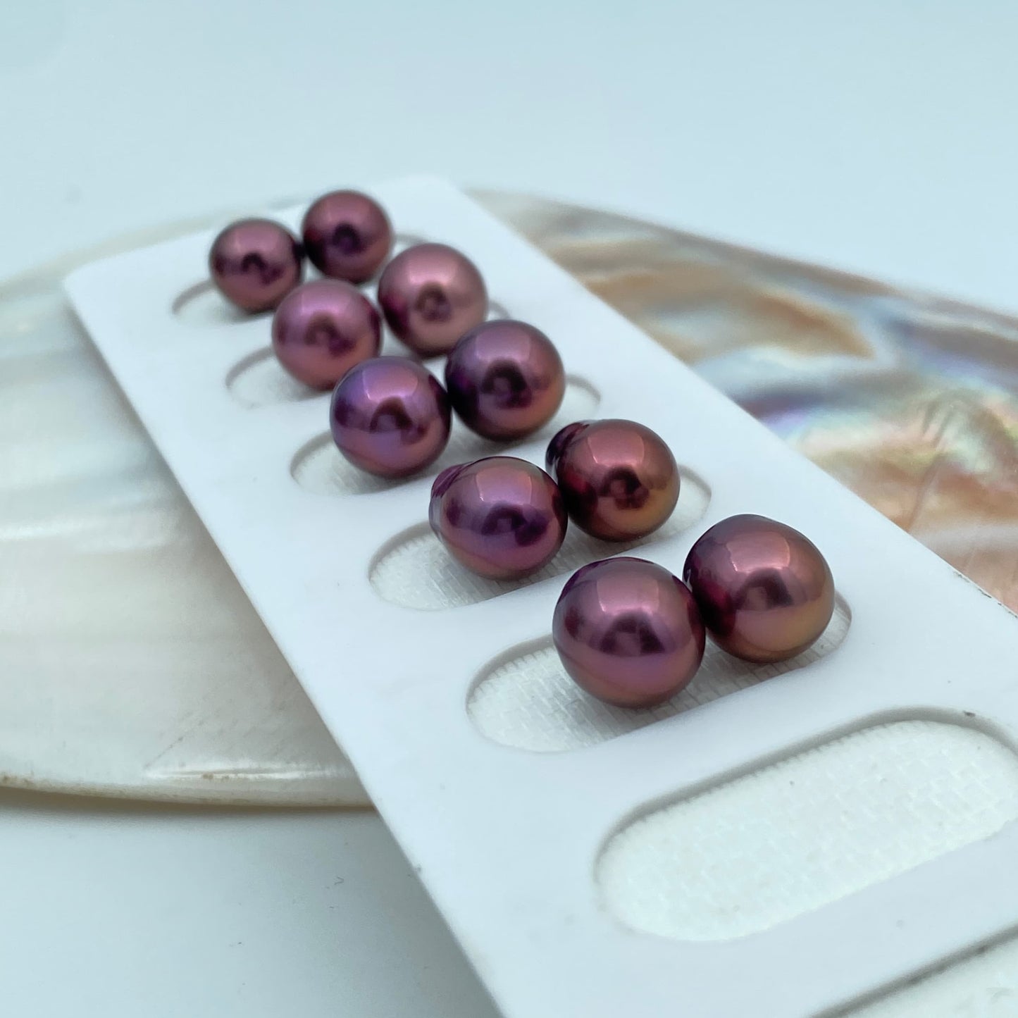 Yangtse Metallic Deep Purple Edison Pearl Pairs 8-9 mm