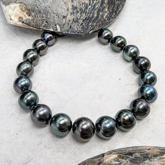 Custom Tahitian black pearl bracelet