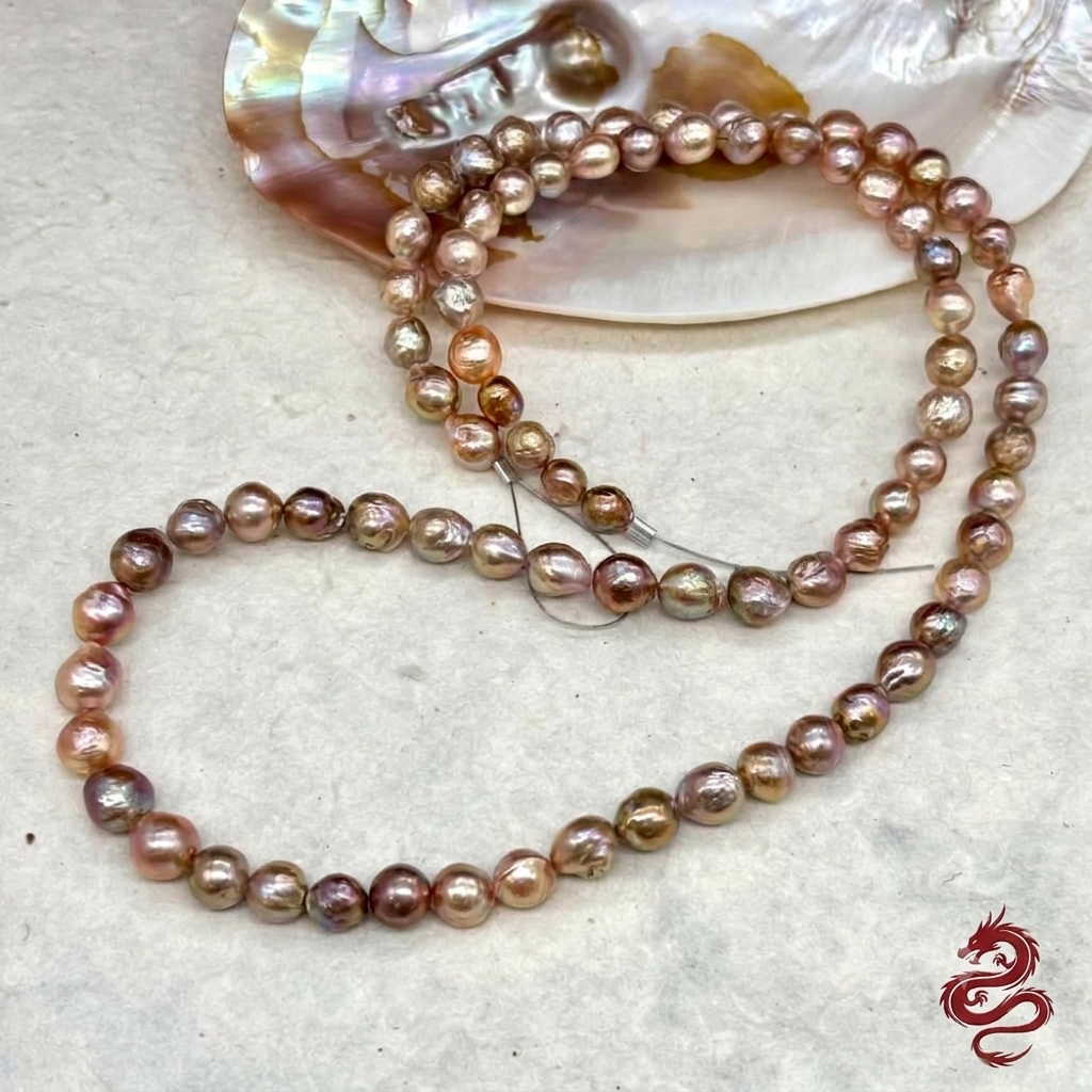 Organic Green Gold Opera Necklace