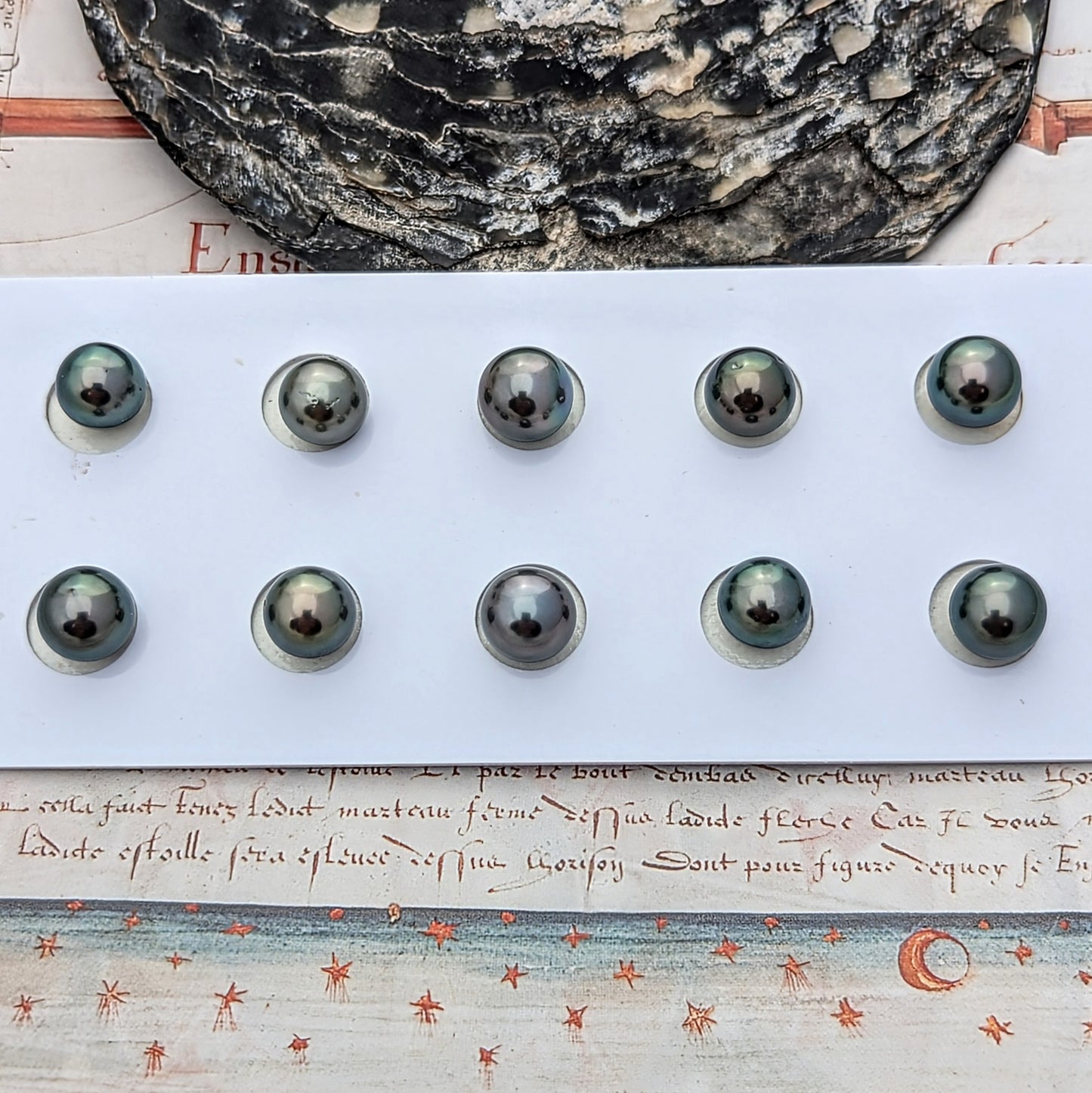 Tahitian black pearl Twins 9 mm